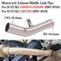 กันลื่นสำหรับ GSX650F SUZUKI GSF650 GSF1250 2007-2018ระบบไอเสียรถจักรยานยนต์ดัดแปลงท่อ Moto หลบหนีเครื่องมือท่อสีลิงค์กลางท่อ