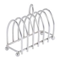 Toast Bread Rack Holder 6 Slice Stainless Steel Toast Rack with Ball Feet and Loop Carry Handle