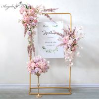 [ดอกไม้ประดิษฐ์ร้อน688] Arreglo ฟลอเรสเดอเทียม Rosas Accesorios De Boda Decoración De Fondo Arco Floral Mesa De Fila FLA หรือ De Fiesta Escaparate De Ventana Accesorios Para Fotos