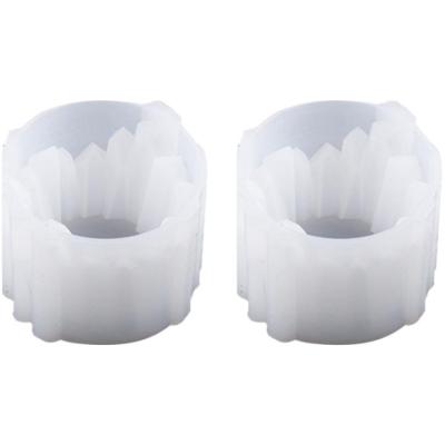 DIY Crystal Epoxy Resin Mold Crystal Stone Candle Holder Silicone Mold Manual Storage Box Silicone Mold for Resin  2PCS