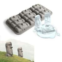 Easter Island Moai Stone Statues Freeze Mini Silicone Ice Tray Ice Lattice Cubes DIY Mould Ice Mold Funny New Tricks Party Drink