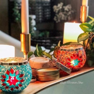 Turkish Mosaic Tealight Candle Holder ถ้วยโมเสคใส่เทียน เพิ่มความโรแมนติกให้บ้านของคุณ