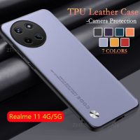 เคสโทรศัพท์หนังผิวธรรมดาสำหรับ Realme 11 Pro Plus Realme11 11Pro Nfc 4G 5G เคสซิลิโคนนิ่มกันกระแทกป้องกันรอยขีดข่วนฝาหลัง