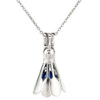 K880 Alloy Badminton Pendant Chain Diffuser Locket Necklace