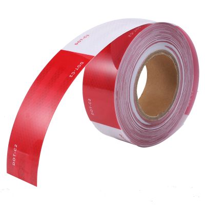 Red and White Reflective Tape Reflective Film Car Truck Body Stickers Annual Inspection Reflective Strip