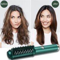 ✜﹍ Cordless Hair Straightener Brush Fast Heating Dual Hairdressing Comb Anti-Scald Design Electric Stick Curling for Men Women