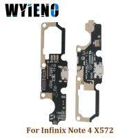 Wyieno สำหรับ Infinix Note 4 X572แท่นชาร์จยูเอสบีแจ็คช่องเสียบปลั๊กไมค์ไมโครโฟนบอร์ดชาร์จสายเคเบิลงอได้