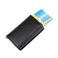 Slim Credit Card RFID Bank Card Case Vintage Leather Automatic Pop Up Aluminium Wallet Holder Metal Men Women Wallets