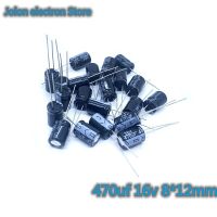 20pcs  470uF 16V 470MFD 16Volt 8*12mm Aluminum Electrolytic Capacitor Radial 470mf16v 470uf16v 16v470mf 16v470uf Electrical Circuitry Parts