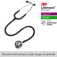 3M Littmann Classic III Stethoscope, 27 inch, #5620 (Black Tube, Standard-Finish Chestpiece, Stainless Stem &amp; Eartubes)