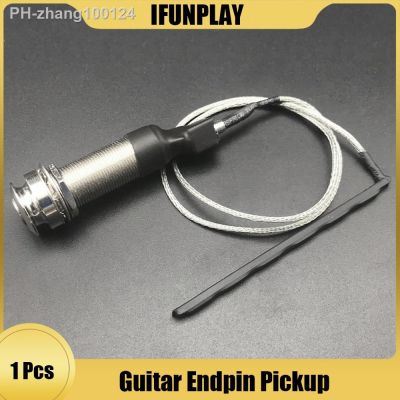 Durable Cylinder Guitar Endpin Preamp Pickup EQ Piezo Pickup 6.35mm Jack Socket with Ukulele Acoustic Pickup Piezo