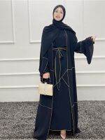 3ชิ้น abaya ดูไบอิสลามตุรกีบังคลาเทศมุสลิมชุดฮิญาบชุดเจียมเนื้อเจียมตัว kaftans สำหรับผู้หญิงแต่งตัวผู้หญิงมุสลิมชุด