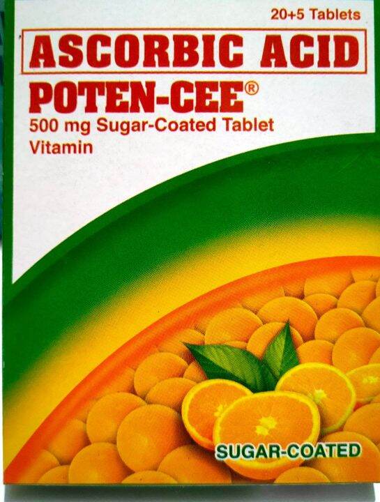 PotenCee Ascorbic Acid 500mg Sugar Coated Vitamin C 25 Tablets Lazada PH