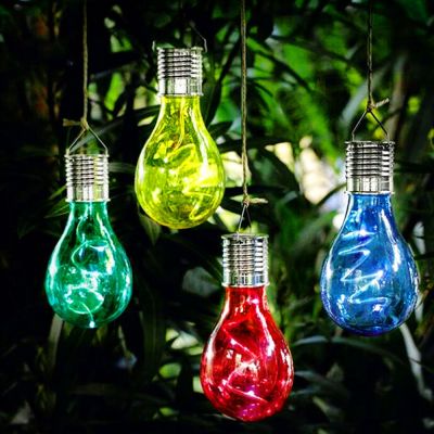 Hanging Solar LED Light Bulbs Fairy Lights for Outdoor Garden Decor Tent Lantern Red Blue Green Sliver Star LED Solar Light