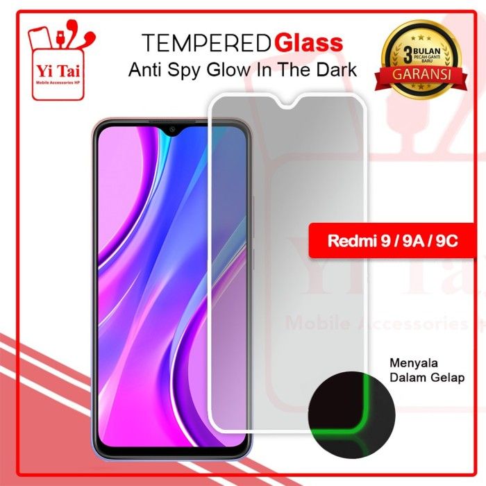 Yitai Glow In The Dark Tempered Glass Spy Xiaomi Redmi 9 9a 9c Redmi 9t Redmi 10c Lazada Indonesia 5943