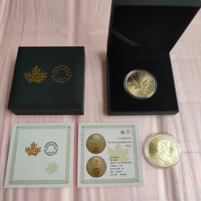 【CW】♛✘  2021 Canada Leaves 1 Oz Gold Coin with Advanced Collectibles Decoration Medal