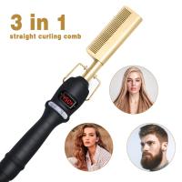 【LZ】◙♗♦  3 em 1 Hot Comb Alisador De Cabelo Elétrico Alisador Para Encrespador De Cabelo Wet Dry Use Straight Styler Beard   Bigode Combs