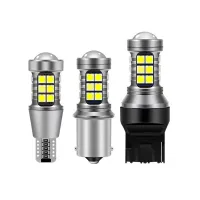 (Premium car)1Pc T15หลอดไฟ Led W16W สีขาว921 912โคมไฟ2400LM 1156 P21W BA15S 7440 W21W T20 Super Bright รถย้อนกลับไฟสำรอง6000K สีขาว