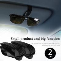 Car Glasses Case 2 Pack Auto Sun Visor Glasses Holder Sunglasses Clip Card Holder Eyeglasses Auto Interior Car Accessories Eyewear case