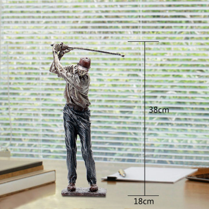 livingmall-retro-golf-รูปปั้นเรซิ่น-vintage-golfer-figurines-โฮมออฟฟิศตกแต่งห้องนั่งเล่น-souvnir-sport-ของขวัญปีใหม่-crafts