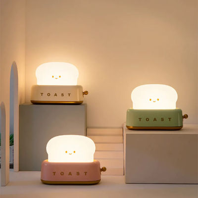 LED ไฟกลางคืนเครื่องทำขนมปังโคมไฟ USB ชาร์จขนมปังกลางคืน Dimmable Timing ไฟข้างเตียงสำหรับเด็กของขวัญประดับห้อง