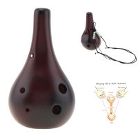 6หลุม Alto Tone C Ocarina ขลุ่ยเซรามิกเครื่องปั้นดินเผาสีดำควันเคลือบขลุ่ยเครื่องดนตรีสำหรับการเริ่มต้นที่มีเชือกแขวน