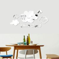 Smile clouds acrylic mirror paste three-dimensional wall childrens room bedroom living room decoration wall paste room decor