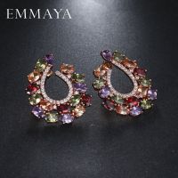 【A dream of stars】 EMMAYA แบรนด์ใหม่หลายสี Cz ต่างหูสตั๊ดต่างหูแฟชั่นคุณภาพสูงสำหรับผู้หญิง Crystal Party Jewelry