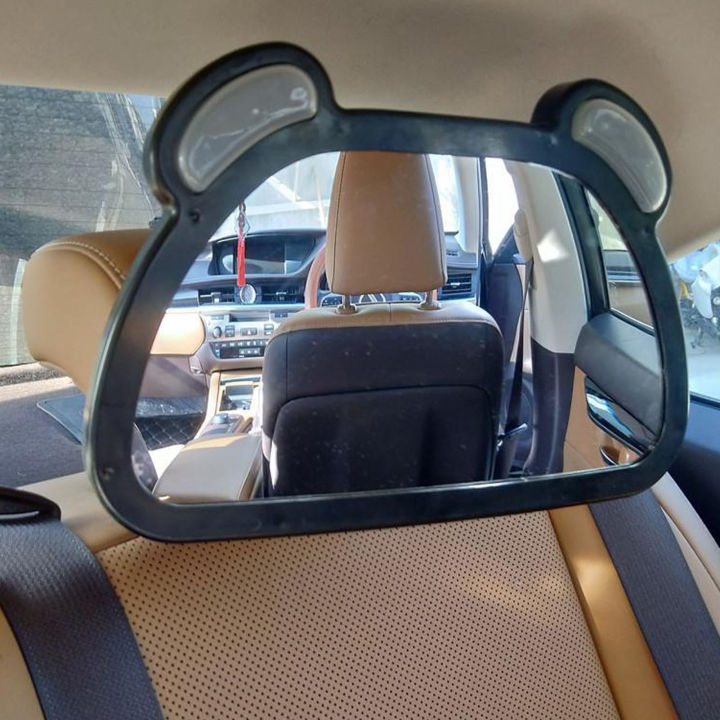 กระจกมองเด็กหันหน้าไปทางด้านหลังกระจกมองเด็กสีดำมองเห็นได้ชัดเจนสำหรับรถยนต์