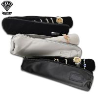 Portable Velvet Jewelry Storage Bag Jewelry Travel Roll Bag Black Leather Watch Bracelet Organizer Display Box