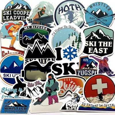 Winter Skiing Snow Mountain Graffiti Stickers For Luggage Laptop Skateboard Snowboard Refrigerator Ski Decal Sticker