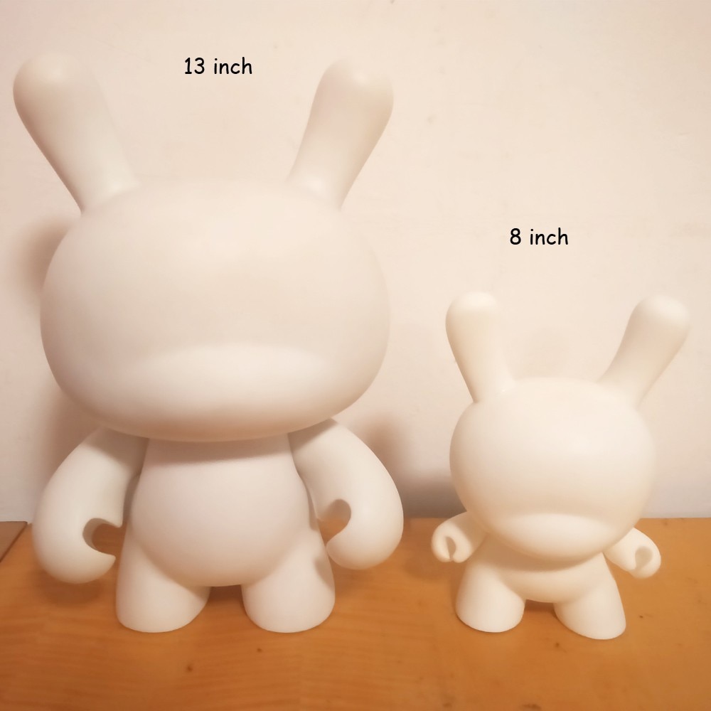 Hot 5 Pieces 8 inch Kidrobot Dunny DIY Paint Blank White Vinyl Toy With Opp Bag 