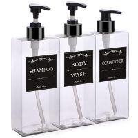 500ml Shampoo Conditioner Gel Dispenser Bottle Refillable Pump Dispenser for Shower Wall Bathroom Empty Press Lotion Container Showerheads