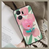 Original Dirt-resistant Phone Case For Honor X7a foothold Cover Kickstand cartoon Anti-knock Durable Cartoon drift sand