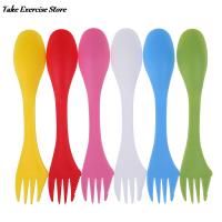 Outdoor Spork 3 In 1 Spoon Fork Cutter Travel Camping Hiking Picnic Utensils Plastic Spork Combo Travelling Gadget Cutlery Flatware Sets