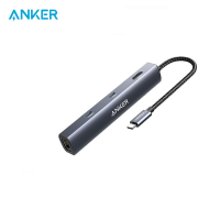 Anker Type-C Hub PowerExpand 6-in-1 Type-C PD Ethernet Hub with 65W Power Delivery 4K HDMI 1Gbps Ethernet Type-C Data Port 2 USB 3.0 Data Ports for MacBook Pro MacBook Air iPad Pro XPS and More POWER INFINITE