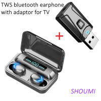 F9 Wireless Headphones Headset TWS Phones In-Ear Earbud Earphone with Mic Charge Box USB Bluetooth Adaptor for Xiaomi PC TV Game