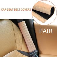 2pcs Soft Car Safety Seat Belt Covers PU Leather Shoulder Protection Pad Cushion Protector Safety Belts Shoulder 4 Colors Seat Covers