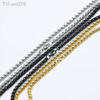 ASON Stainless Steel Rope Square Pearl Chains Necklace Figaro Chain For Women Men Pendant Choker Diy Accessories Making Supplies