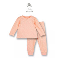 Poney ชุดเลานจ์แวร์ ลายดอกไม้ สีส้ม สําหรับเด็กผู้หญิง