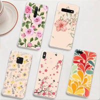 BY62 Flowers อ่อนนุ่ม โปร่งใส เคสโทรศัพท์ หรับ Samsung A34 M52 A04 M30S A23 M23 M53 M21 A54 M30 A40S A9 A14 A04S M33 Plus