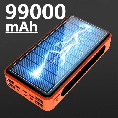 Solar 99000mAh Power Bank External Battery LED Power Bank Portable Mobile Phone Solar Charger For iPhone 13 14 Pro Xiaomi Huawei ( HOT SELL) tzbkx996