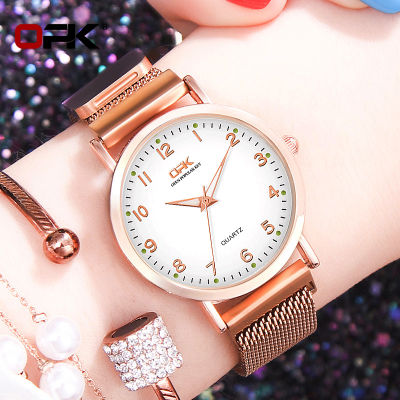 2021 Brand Women Watches Fashion Square Ladies Quartz Watch Bracelet Set Green Dial Simple Rose Gold Mesh Luxury Women Watches