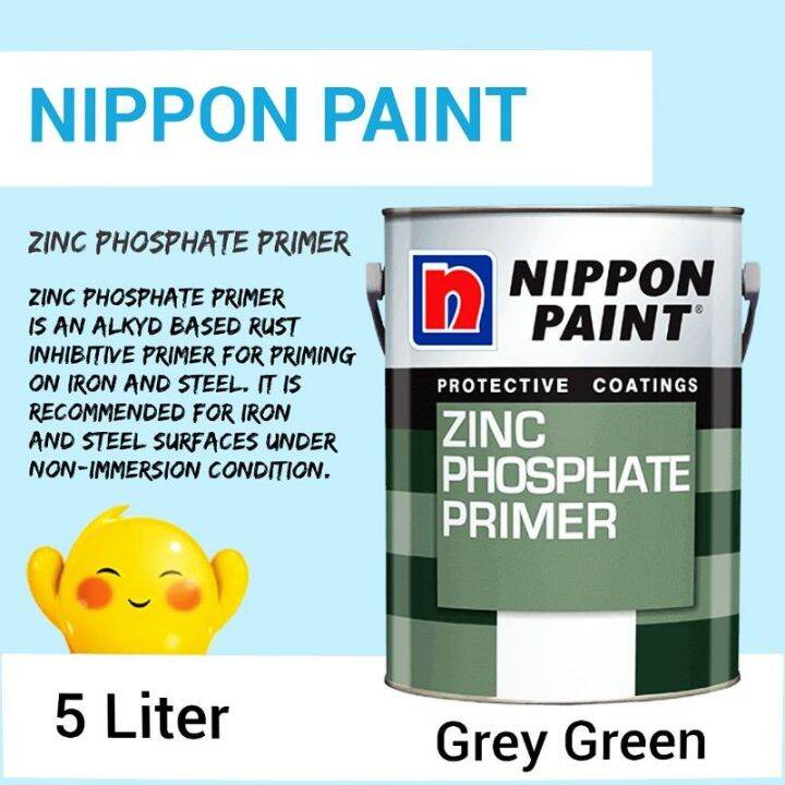 NIPPON PAINT Zinc Phosphate Primer 5 Liter Grey Green | Lazada