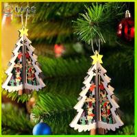 VHGG 2PCS Wood Hanging Pendant Decorations 3D Christmas Decor Xmas Tree Ornaments