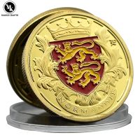 【CC】▪❃■  French Normandie Grasse Coin Landscape Gold Plated Metal Commemorative Medallion Collectible
