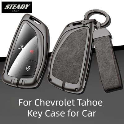 Zinc Alloy Leather Car Remote Control Key Case Cover For Chevrolet Tahoe Suburban Auto Keychain Car-Styling Accessories