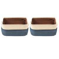 2X Storage Bins,Collapsible Fabric Storage Basket with Dual Handles, Foldable Toy Bins for Clothes Storage,S