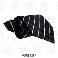 ANGELINO RUFOLO Necktie(NTN-กฟ.010, 011, 035) เนคไทผ้าไหมทออิตาลี่คุณภาพเยี่ยม ดีไซน์ Graphic Pattern สีเทาเข้ม/สีแดง/สีเขียว/สีกากี/สีดำ