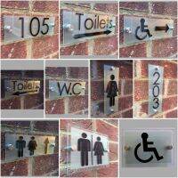 CustomizeBathroom Signs Toilet WC Acrylic Signs - Glass Effect Contemporary ity